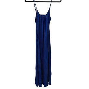 Blue Full Length Casual Maxi Dress